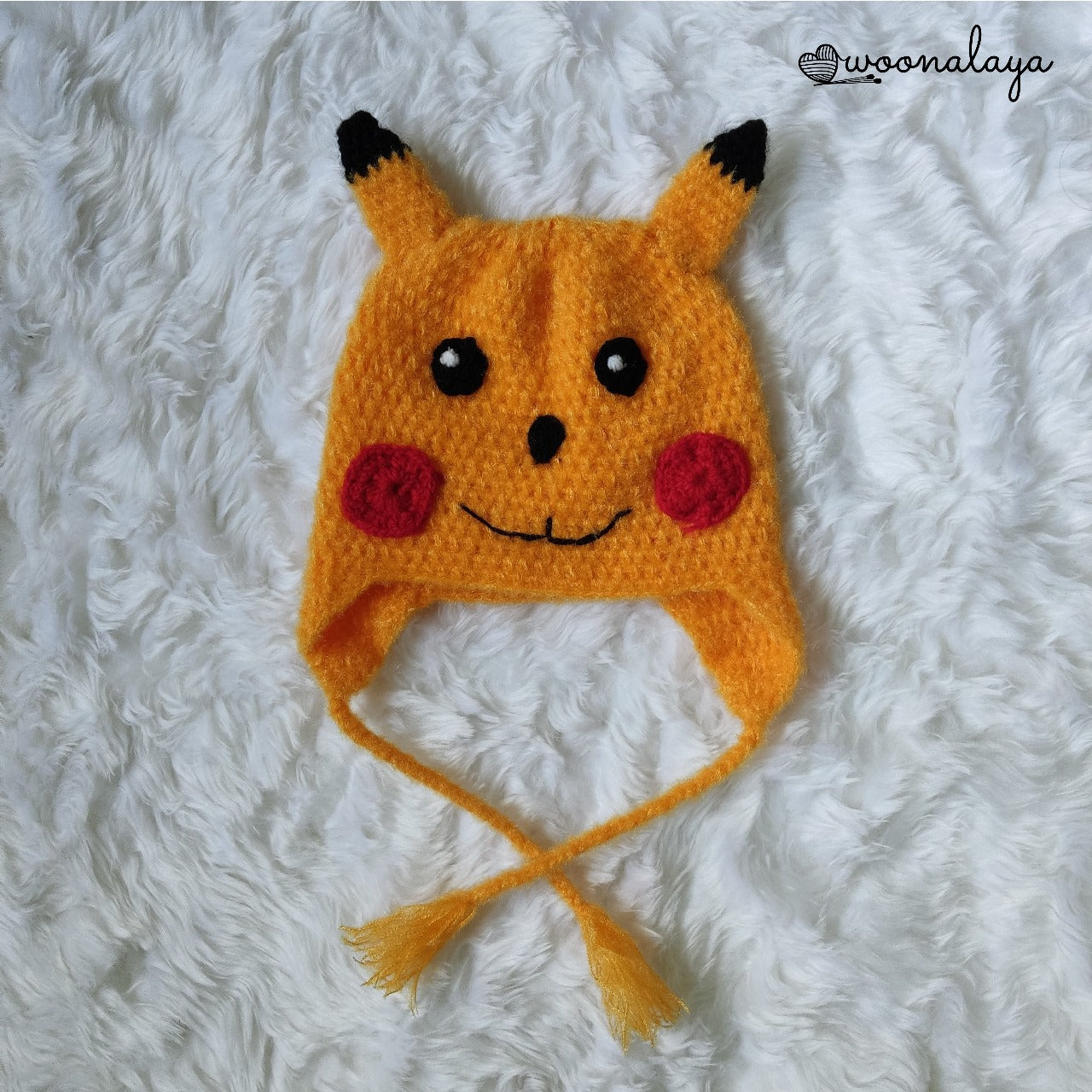 Woonalaya Hand Knitted Pikachu Peruvian Cap