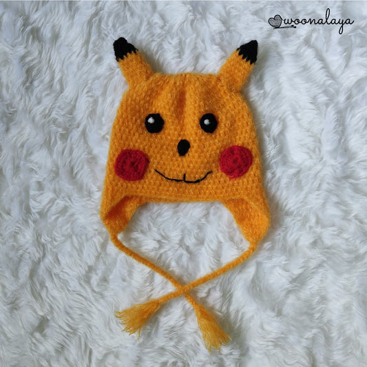 Woonalaya Hand Knitted Pikachu Peruvian Cap